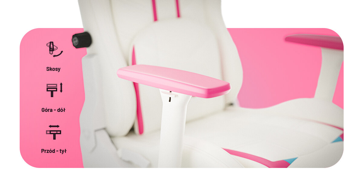 DIABLO CHAIRS X-Ray 2.0 podłokietniki z regulacją w 3 płaszczyznach stabilizację barków i przedramion Miękka pianka na podłokietnikach - regulacja podłokietników