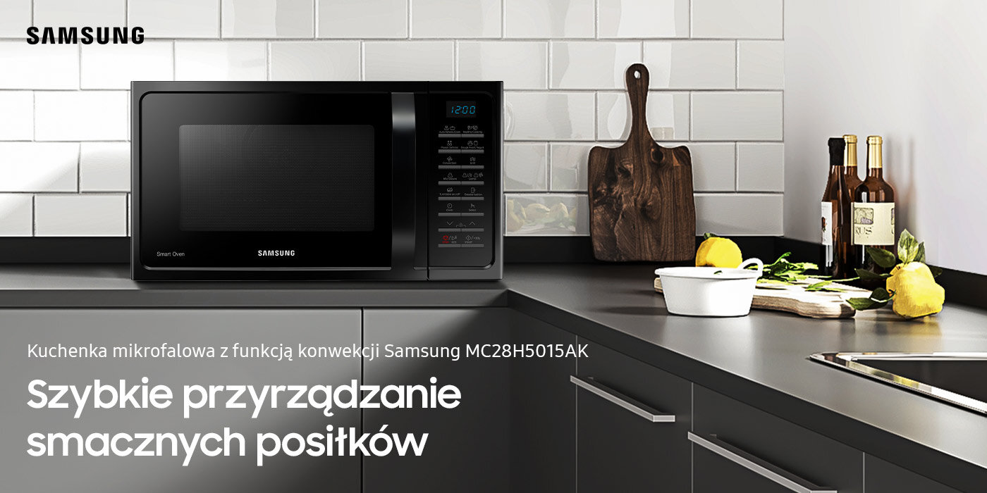 Dostępna w Media Expert wolnostojąca kuchenka mikrofalowa Samsung MC28H5015AK Dostępna w Media Expert wolnostojąca kuchenka mikrofalowa Samsung MC28H5015AK