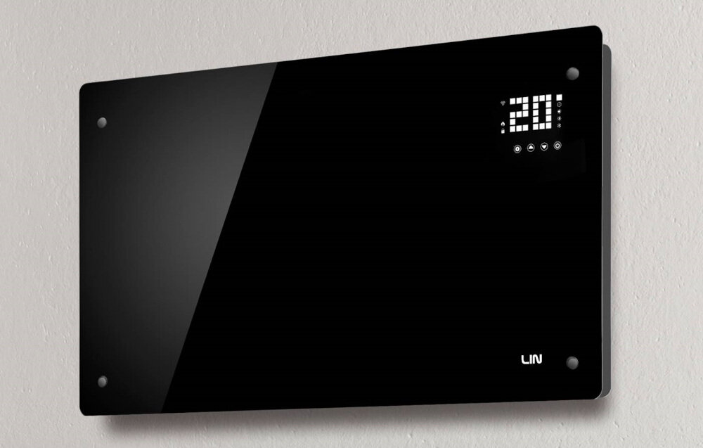 Grzejnik konwektorowy LIN LI-GPH20 panel dotykowy czytelny wyswietlacz LCD prosta obsluga lacznosc WiFi