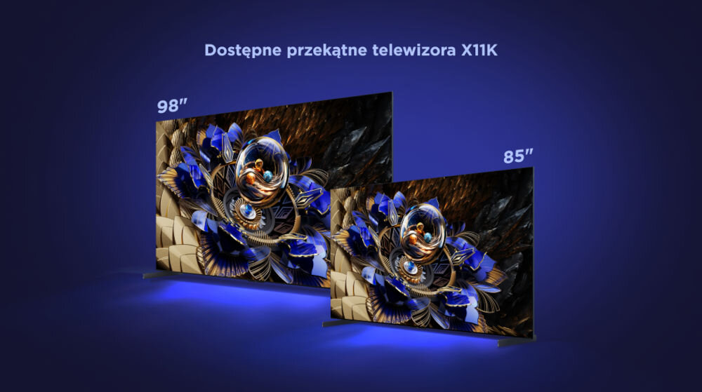 Telewizor TCL 98X11K - Duży ekran, dużo wrażeń, dwie przekątne telewizora pod skosem