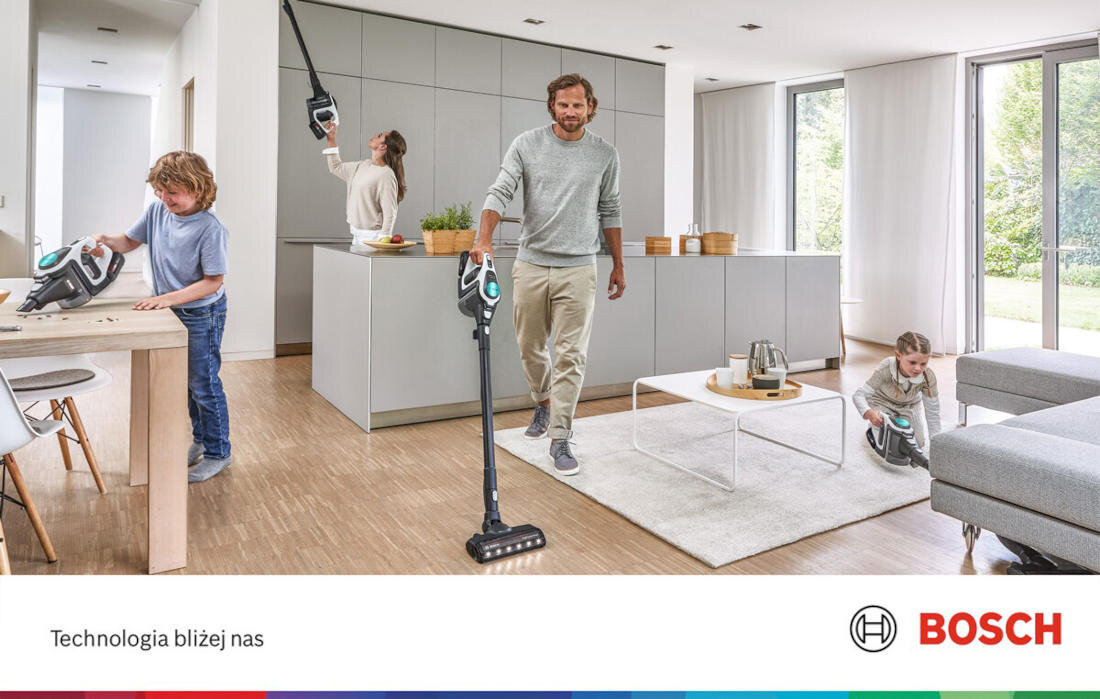 Odkurzacz BOSCH Unlimited 8 BCS8215HYG wygląd design tło prezentacja wizualizacja Sprzątanie z przyjemnością