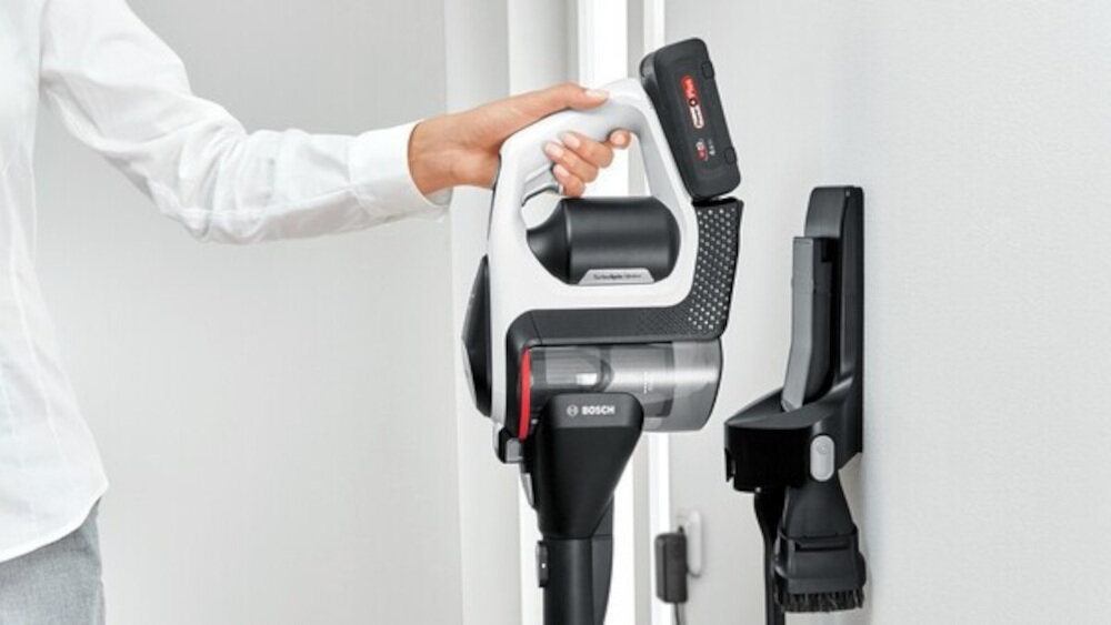 Odkurzacz BOSCH Unlimited 8 BCS8215HYG Stacja dokująca – Do łatwego, oszczędzającego miejsce przechowywania urządzenia i akcesoriów łatwo przechowywać ładować w naściennej stacji dokującej uchwyty na akcesoria
