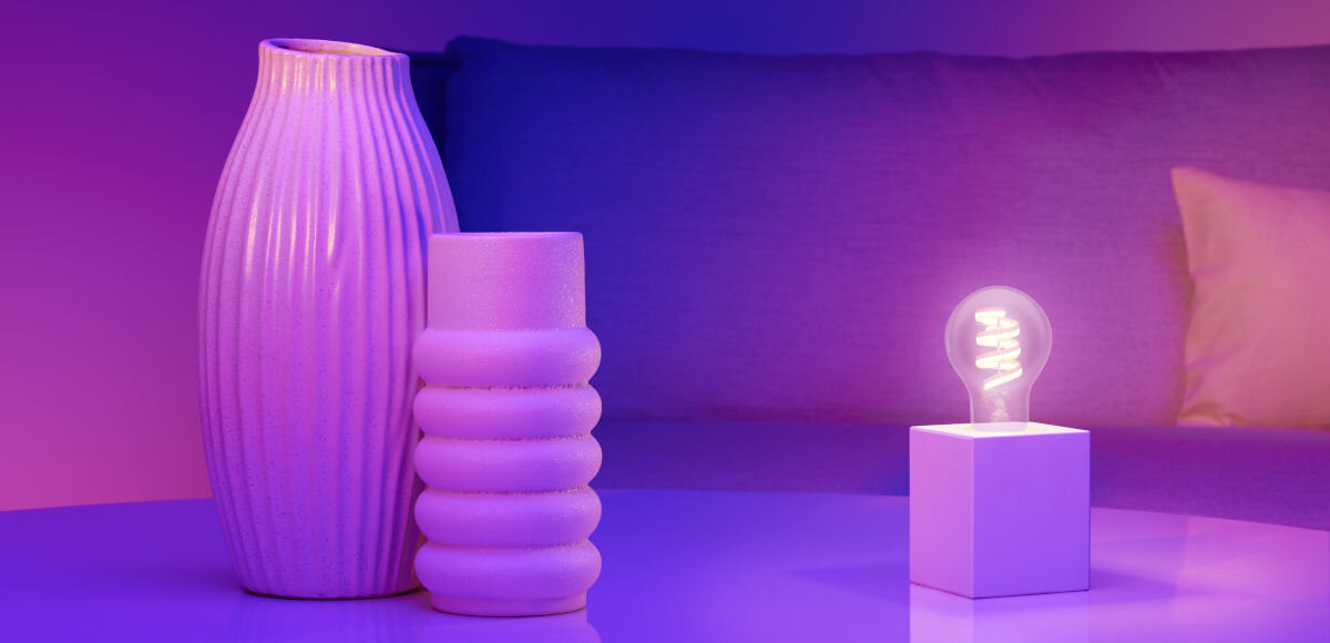 Inteligentna żarówka LED WIZ spiralnemu żarnikowi wyłączona włączeniu 