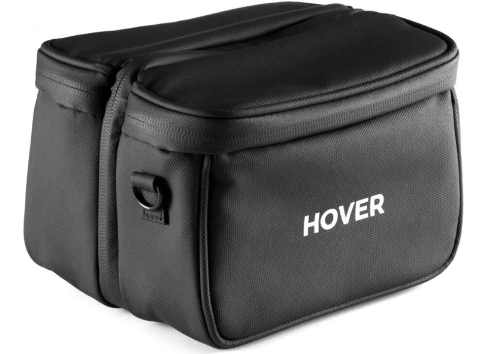 Torba HOVERAIR Multi-functional Carry Bag Czarna prostokątna torba z materiału z białym napisem 'HOVER' na przodzie, wnętrze, kieszenie, przegródki