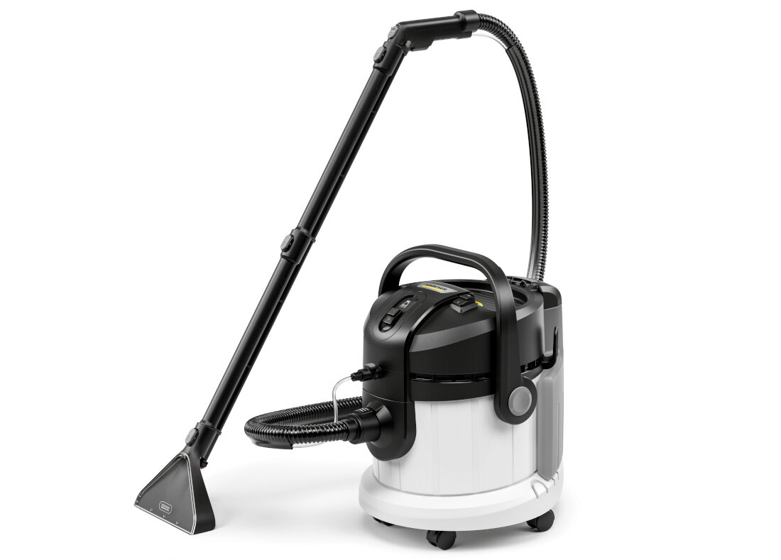 Odkurzacz piorący KARCHER SE 4 N1 1.081-155.0 poręczna konstrukcja wymiary waga akcesoria łatwe przechowywanie i transport Kabel 6 m swoboda praca