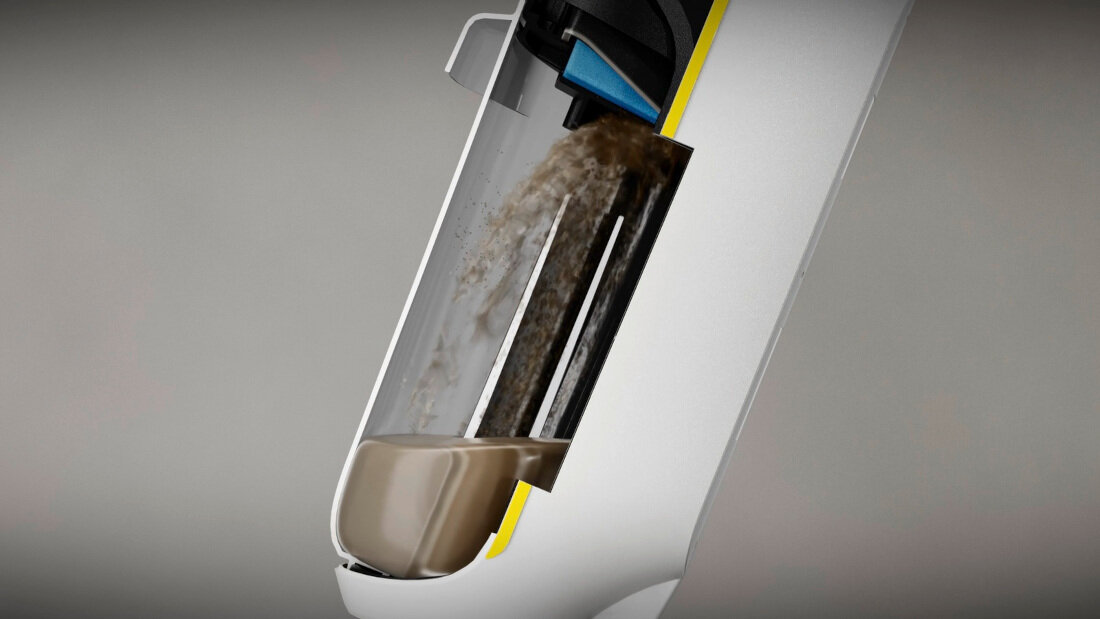Mop elektryczny KARCHER FCV 4 EU 1.056-131.0 Pojemność, która ma znaczenie długie sprzątanie czysta woda brudna woda higiena zanieczyszczenia