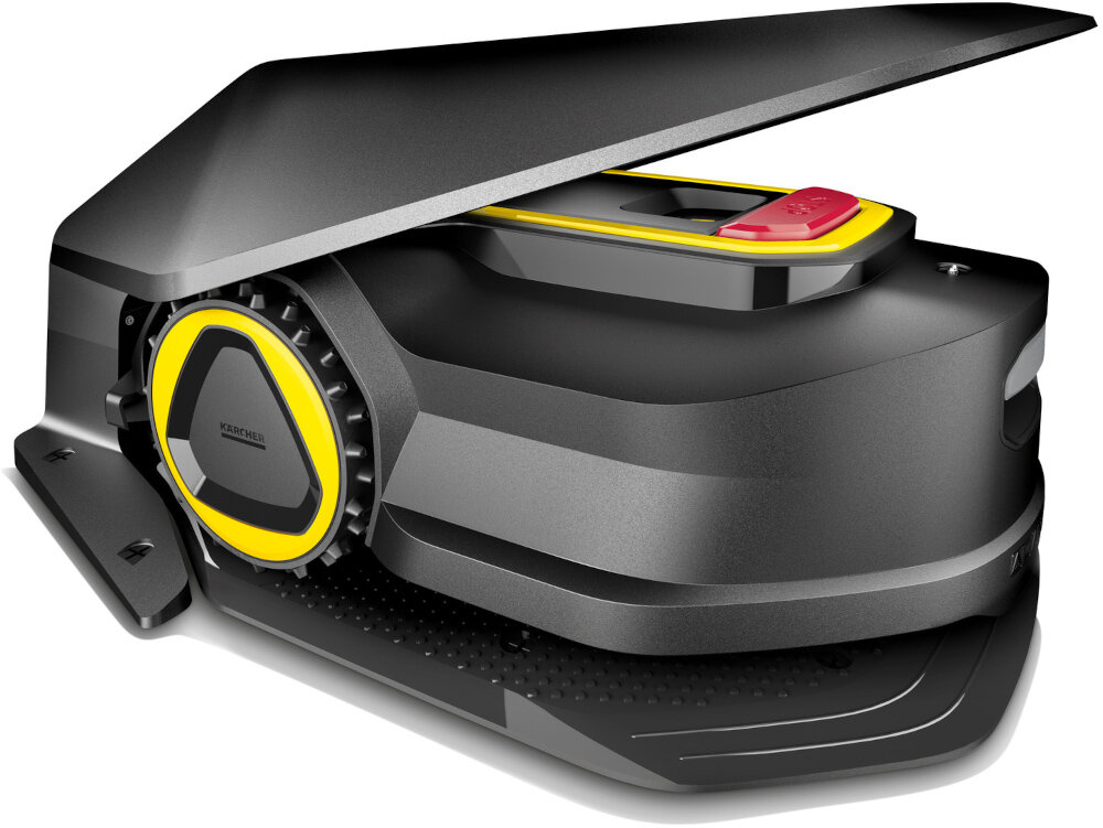 Garaż dla robota koszącego KARCHER RCX 2.269-703.0 zdjęcie lifestyle Trwała konstrukcja  Czarna konstrukcja waga wymiary