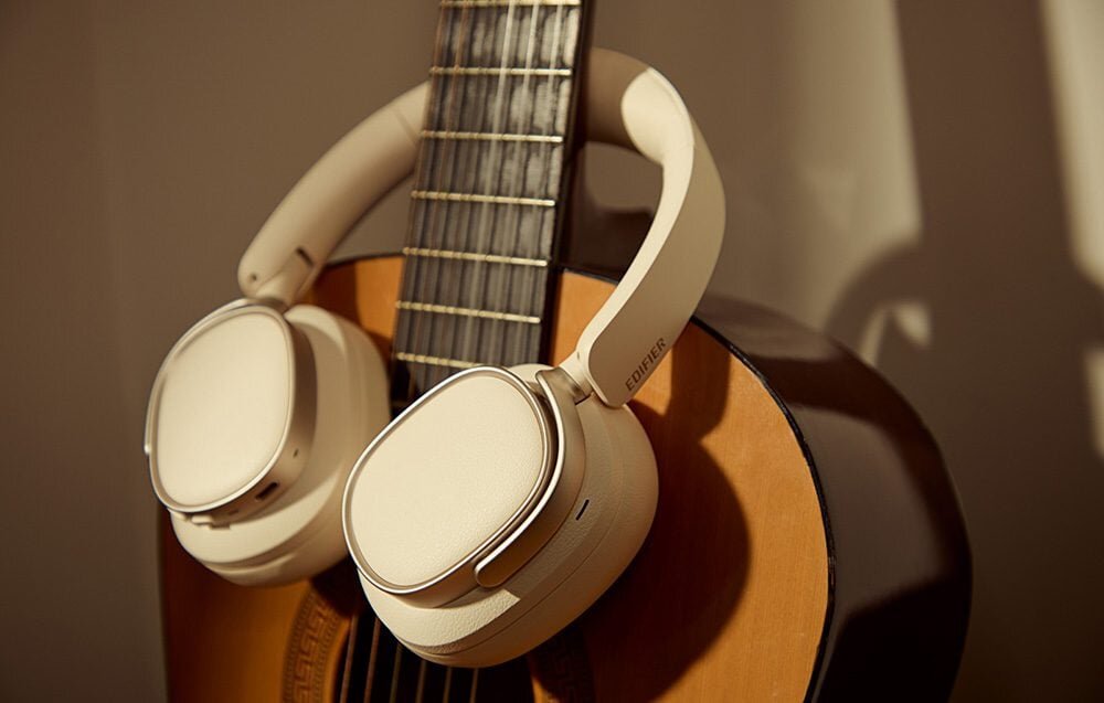 Słuchawki bezprzewodowe EDIFIER ES850NB ANC czarne Hi-Res Audio 40 mm przetworniki, słuchawki nauszne zawieszone na gitarze