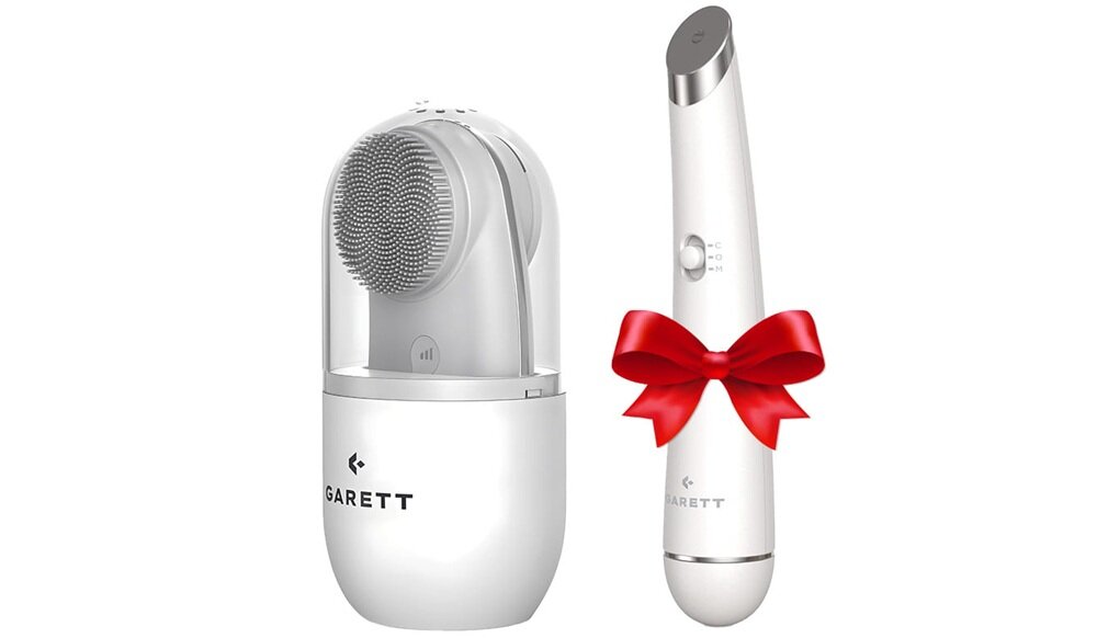 Zestaw GARETT Beauty Multi Clean - Beauty Glow Eye Biały głębokie oczyszczanie twarzy, jonizacja, czerwone światło LED, wspomaganie elastyczności skóry, głębsze działanie