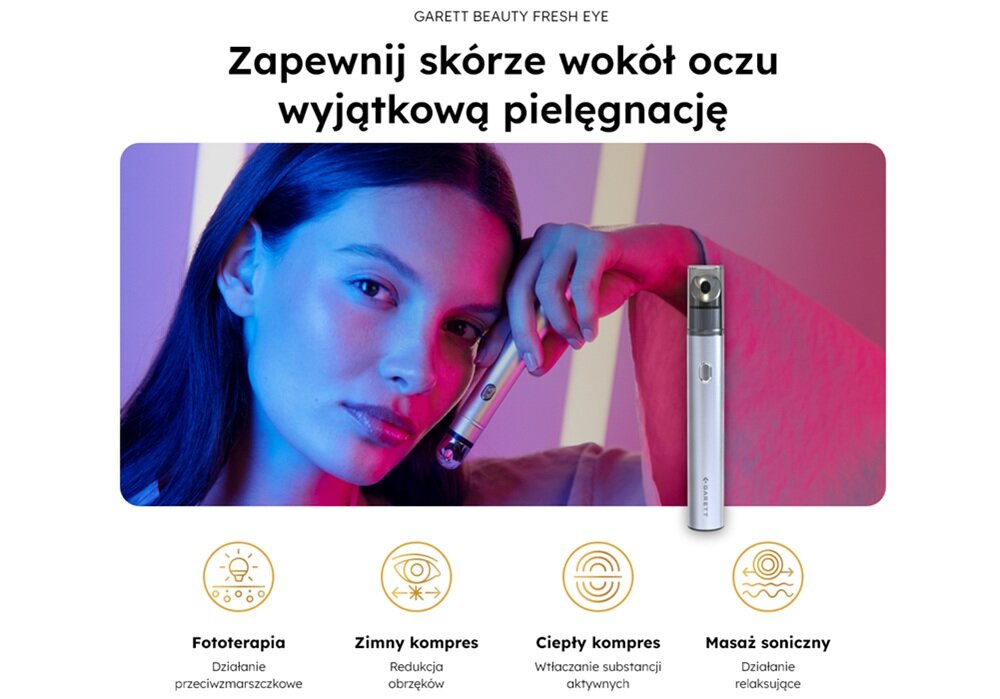Masażer pod oczy GARETT Beauty Fresh Eye Srebrny kv początek opisu