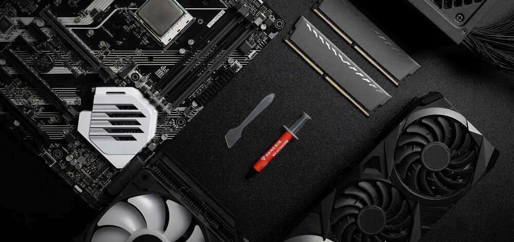 Pasta termoprzewodząca GENESIS Silicon 900 2g skuteczne odprowadzanie ciepła optymalna gęstość przewodność do komputerów stacjonarnych laptopów konsol