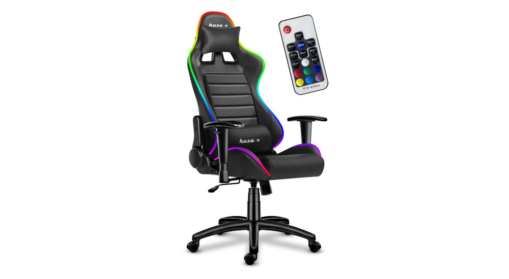 Fotel HUZARO Force 6.0 RGB Mesh Czarny wyglad design kolor RGB