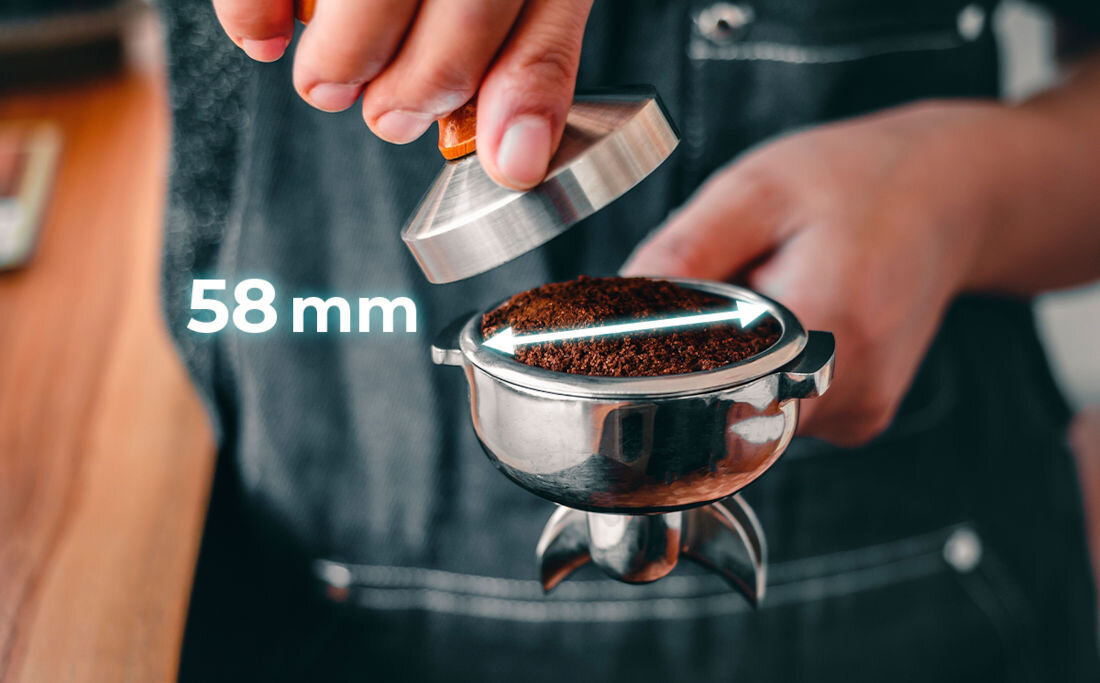 Ekspres CECOTEC Baristeo Excelsa Profesjonalne efekty Uchwyt filtra rozmiar z podwójnym kranikiem do kawy dwa espresso jednocześnie