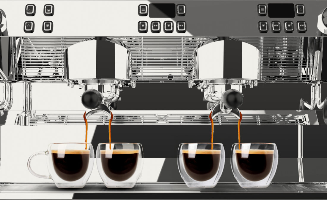 Ekspres CECOTEC Baristeo Mattina Szybkość i wydajność w pracy Podwójna grupa zaparzająca do 4 filiżanek jednocześnie