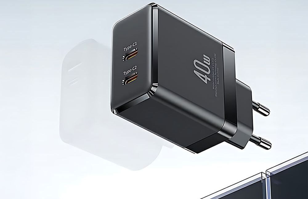Ładowarka sieciowa USAMS T54 US-CC172 40W Gan Fast Charging Czarny
ładowarka ze śladem innej starszej ładowarki
dwa porty wyjściowe: USB-C i USB-C ładowanie dwóch urządzeń wygoda uniwersalność kompatybilność ładowanie dwóch jednocześnie do 20W każde urządzenie