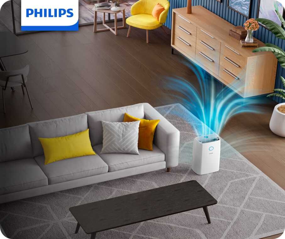 Pokazany osuszacz powietrza Philips z funkcją aromaterapii dostępny jest w ofercie Media Expert Pokazany osuszacz powietrza Philips z funkcją aromaterapii dostępny jest w ofercie Media Expert