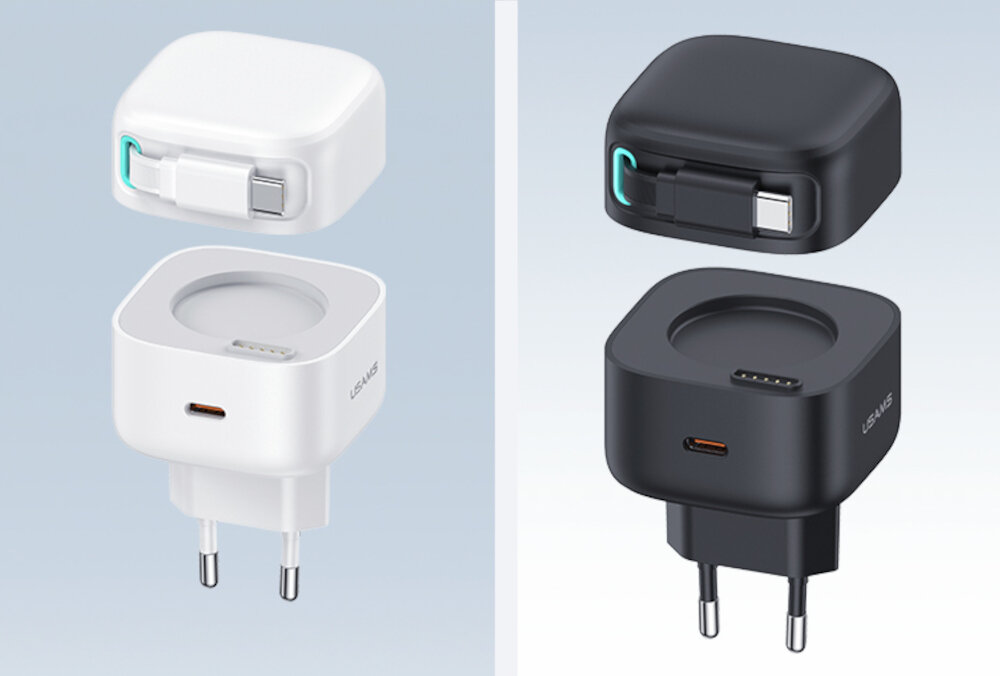 Ładowarka sieciowa USAMS US-CC202 35W Gan Fast Charging ladowarka biala i czarna, moc, kompakt
