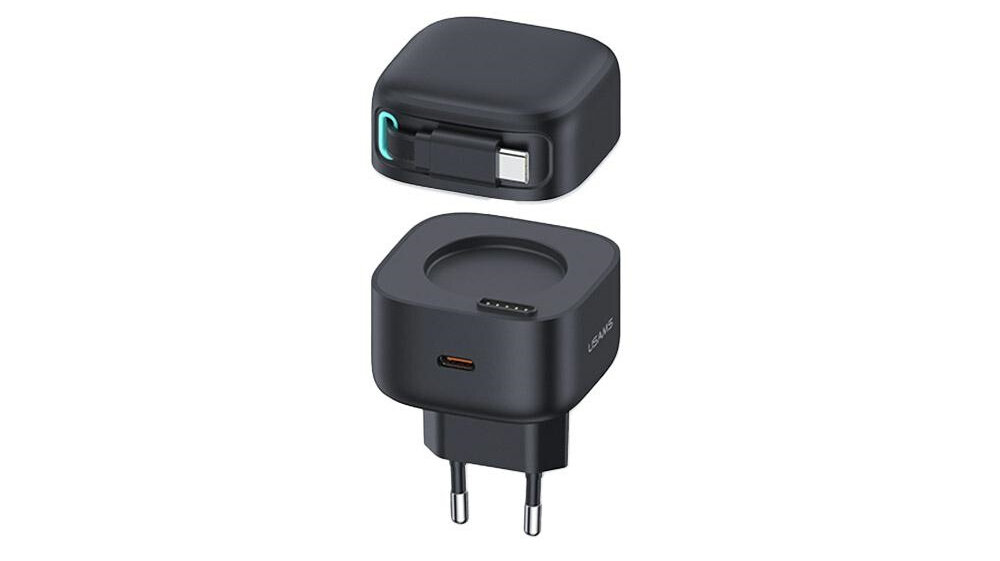 Ładowarka sieciowa USAMS US-CC202 35W Gan Fast Charging ladowarka na tle, zwarcie, przeciazenie, przepiecie, zarzadzanie energia, praca