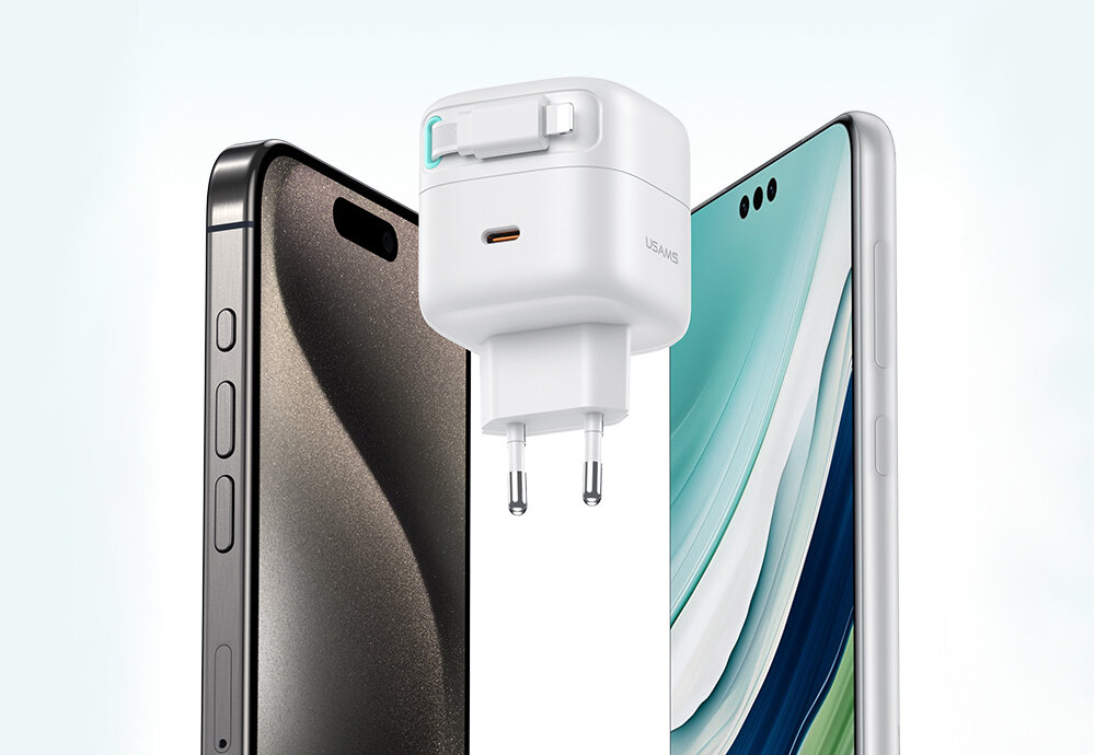 Ładowarka sieciowa USAMS US-CC202 35W Gan Fast Charging ladowarka ze smartfonami, kieszen, torba, plecak, biuro, podroz, design
