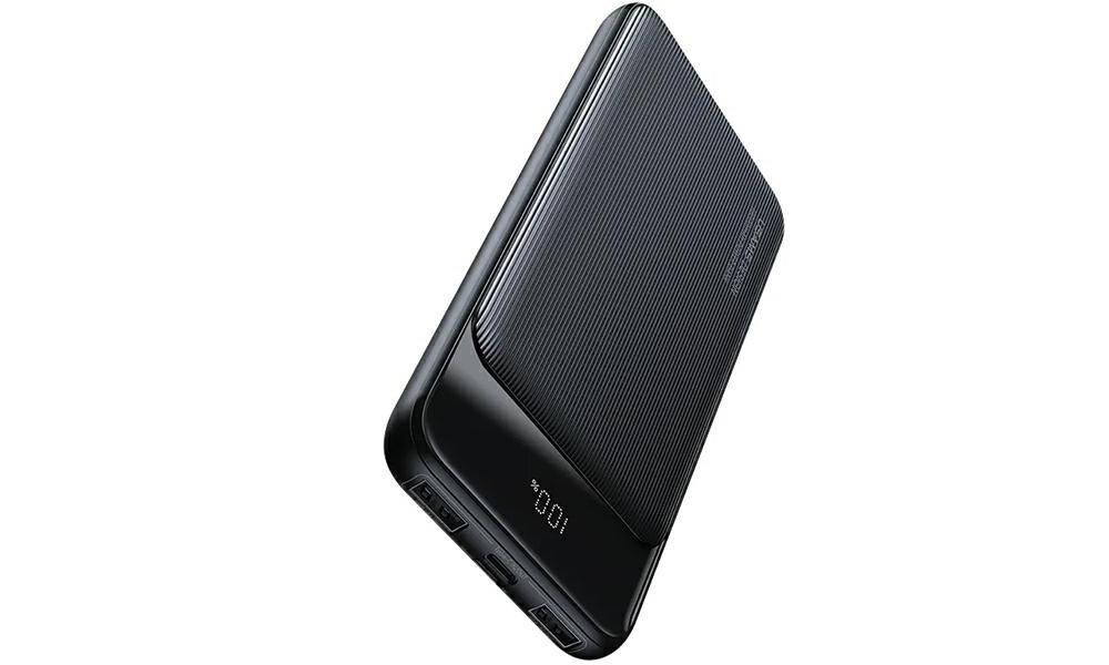 Powerbank USAMS US-CD198 10000mAh 10W Czarny powerbank, pojemnosc, trzy porty, wygoda, niezawodnosc, zasilanie, powerbank na bialym tle