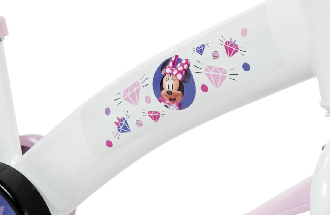 Rower dziecięcy HUFFY Disney Myszka Minnie 12 cali Różowy Wzrost: 85-100 cm Wiek: 3-5 latrower na białym tle zbliżenie na ramę odpowiednio wyselekcjonowane materiały stalowa rama dostosowana do najmłodszych geometria ponadprzeciętna odporność na uszkodzenia mechaniczne i działanie czynników zewnętrznych wybór rozmiaru ramy Twój wzrost mierzony w zrelaksowanej pozycji typ