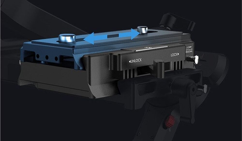 Gimbal ręczny MOZA Air 2S fotografia stabilizacja nagrywanie żyroskop uchwyt zasilanie ładowanie bateria tryby przyciski złącza porty kompatybilność udźwig wykonanie pojemność