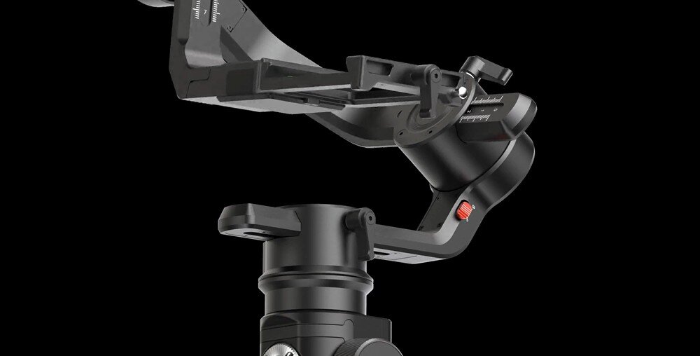 Gimbal ręczny MOZA Air 2S fotografia stabilizacja nagrywanie żyroskop uchwyt zasilanie ładowanie bateria tryby przyciski złącza porty kompatybilność udźwig wykonanie pojemność