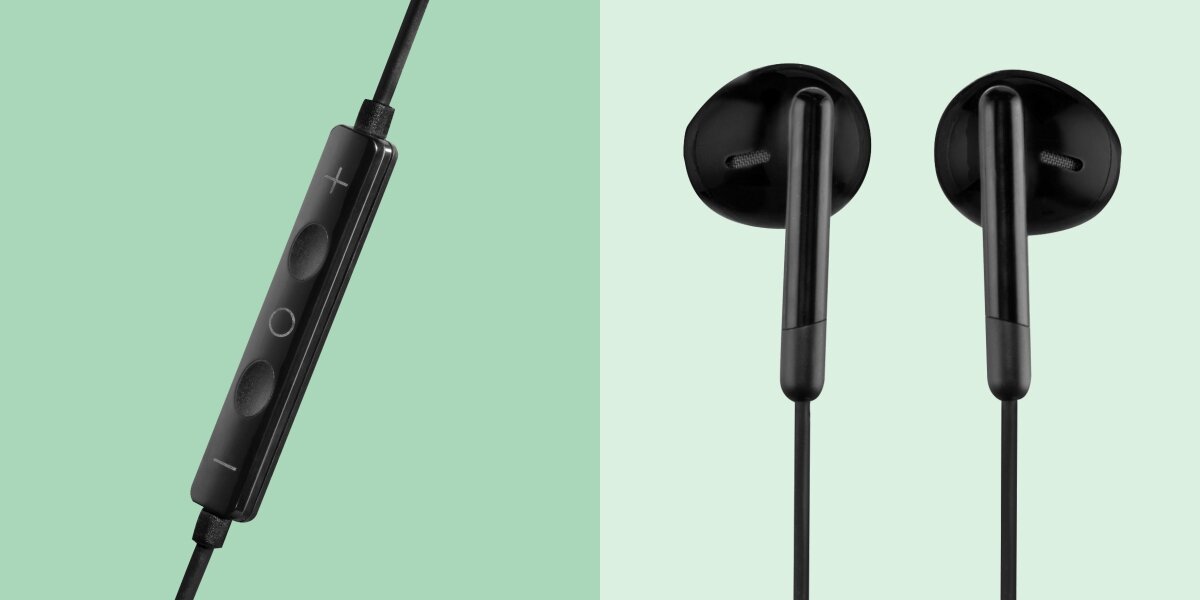 Słuchawki douszne HAMA Season II - Wygodne sterowanie, Multi-Control, mikrofon, asystent google, słuchawki na zielonym tle, mikrofon