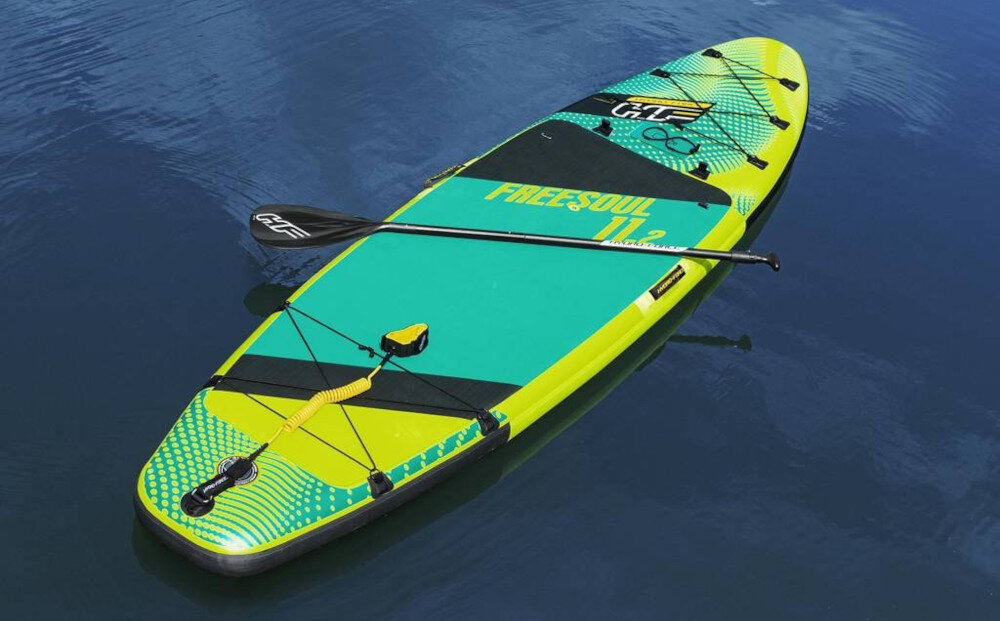 Deska SUP BESTWAY Hydro Force Freesoul 2w1 Set 73142 340 x 89 x 15 cm deska w wodzie Regulowana konstrukcja wiosła maksymalnie do 217 cm przekształcić je w wiosło z podwójnym piórem wygodnie prowadzić deskę