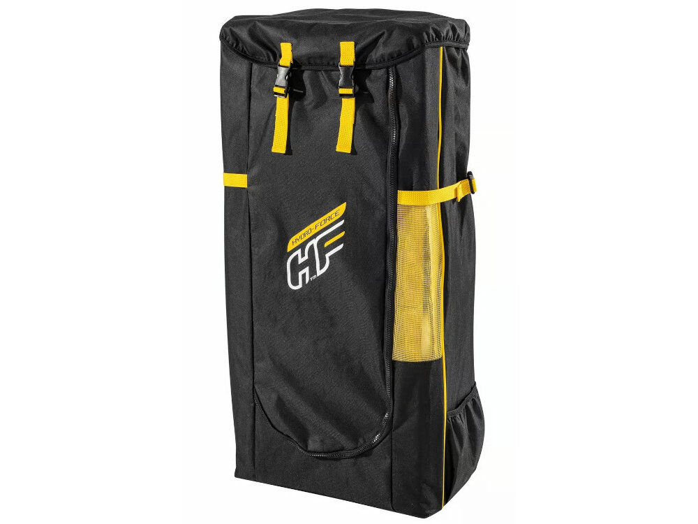 Deska SUP BESTWAY Hydro Force Freesoul 2w1 Set 73142 340 x 89 x 15 cm plecak na białym tle Plecak Deluxe przechowywać i transportować cały zestaw w jednym miejscu około 16,8 kg uporządkować wyposażenie