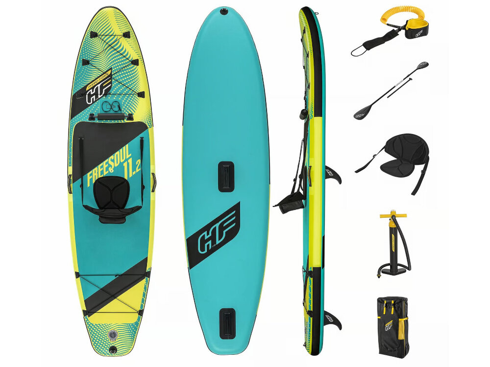 Deska SUP BESTWAY Hydro Force Freesoul 2w1 Set 73142 340 x 89 x 15 cm zestaw na białym tle