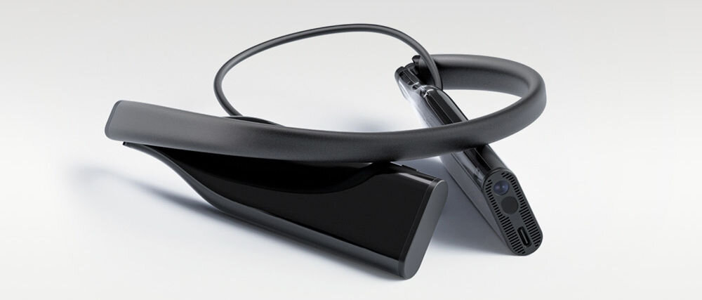 Opaska na szyję VITURE Pro NKBD 128GB Czarny prezentacja opaski na jasnym tle praca na wielu ekranach jednocześnie redukcja hałasu komfort Smooth Follow 3DoF eliminacja uczucia dyskomfortu