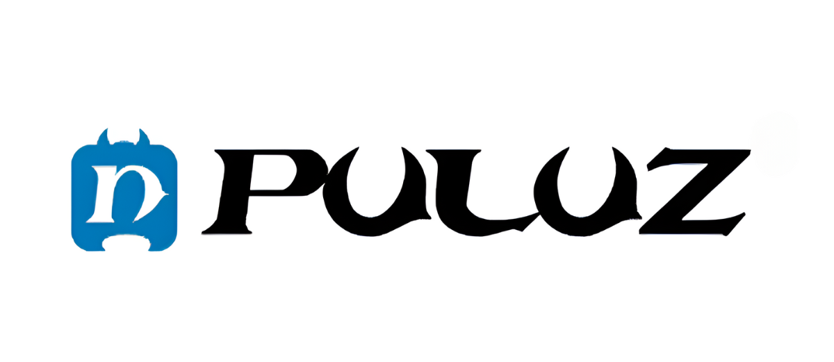 Logo z napisem \'Puluz\' oraz stylizowaną literą \'n\' na niebieskim tle.
