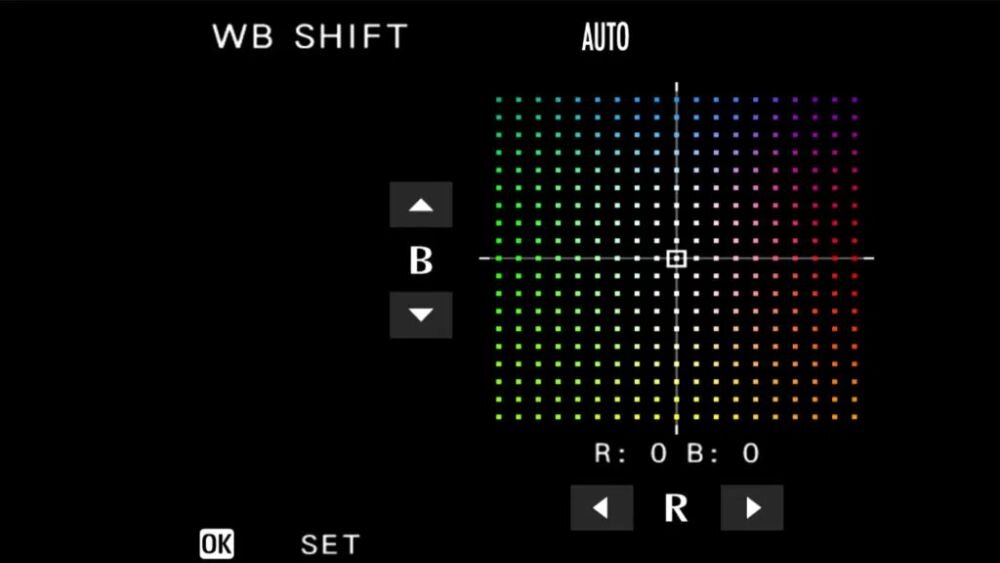 FUJIFILM X-T50 balans bieli AWB tryby White Priority Ambience
