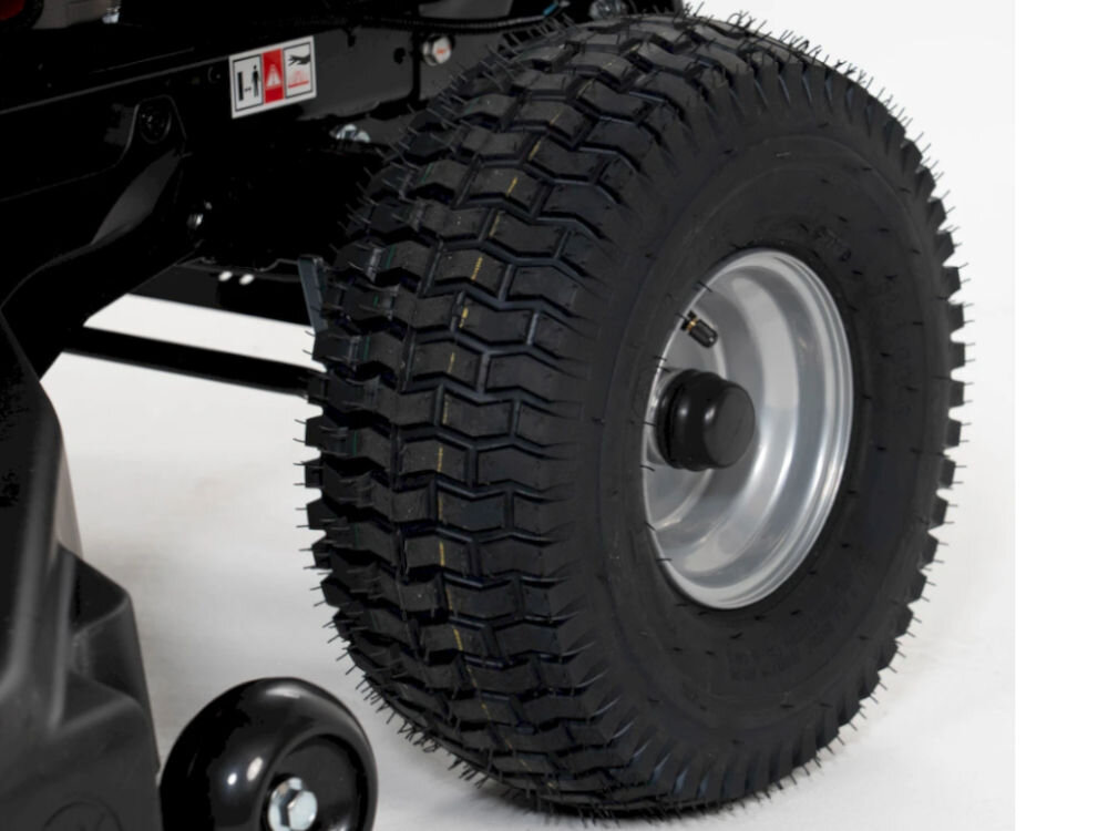 Traktor ogrodowy NAC TR102-452L-RH-T Loncin 1020mm 7,8kW, opony, przyczepność, stabilność, teren, Koło traktorka z szerokim bieżnikiem do trawy.