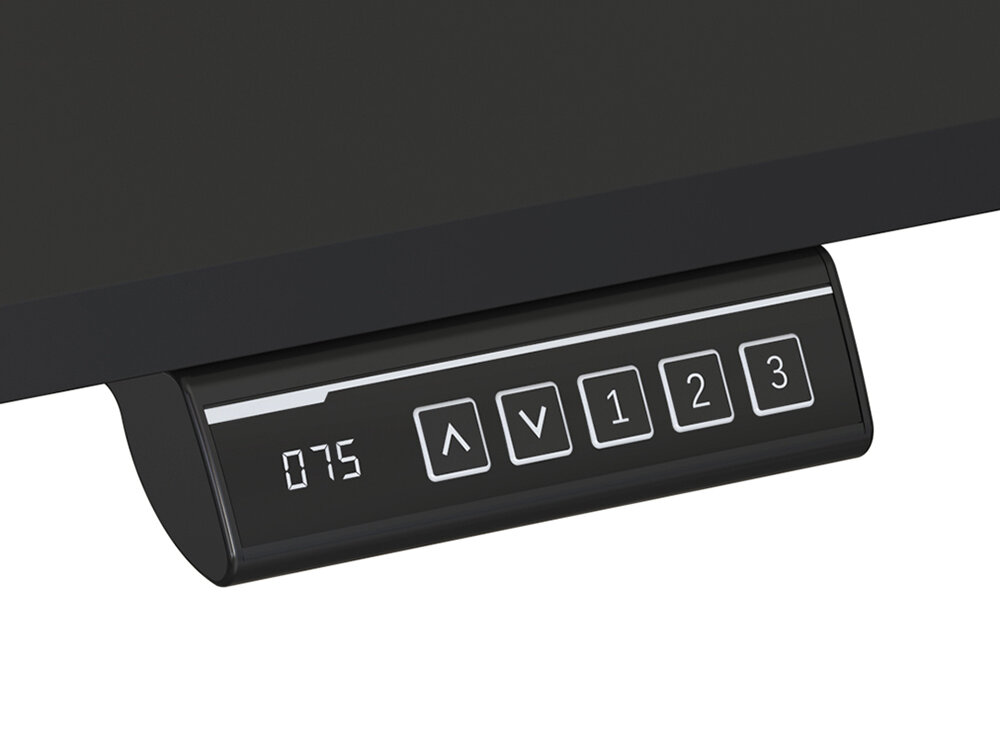 Biurko LVN SYSTEM Control Lite 140 LV1713 Czarny prezentacja kontrolera z pamięcią 3 ustawień wysokości biurka w pokoju