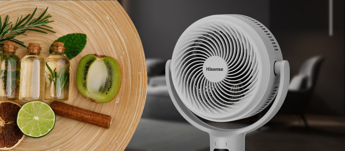 Wentylator HISENSE HCF599SW Aromaterapia funkcja aromaterapii powietrze zapach relaks koncentracja