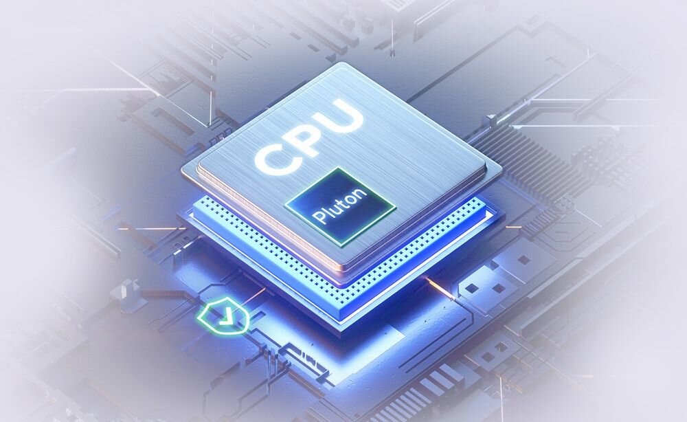 Wizerunek chipu CPU z wyraźnym napisem Pluton na jego powierzchni - Ochrona danych Passkey
