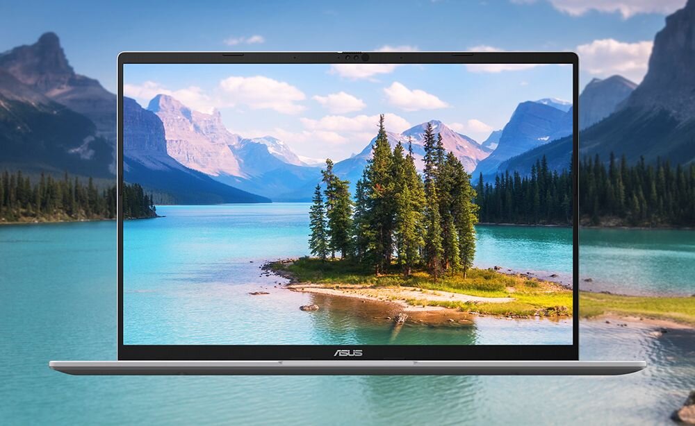 Laptop ASUS Vivobook 16 na górskim tle - Wyświetlacz FHD+ IPS 60 Hz