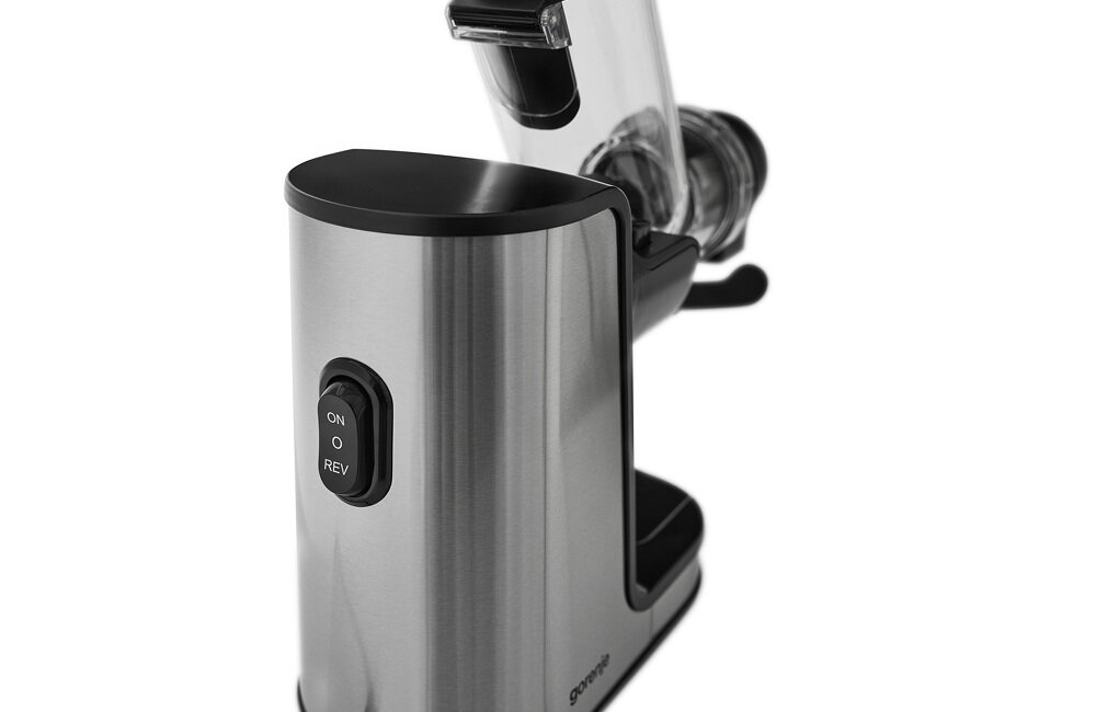 Wyciskarka wolnoobrotowa GORENJE WJC200BE jedna uniwersalna prędkość, zaawansowana funkcja cofania, zapobieganie zacinaniu się, oszczędność czasu