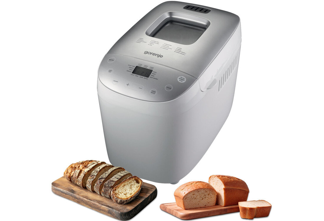 Wypiekacz do chleba GORENJE BM1600WG (41 x 30.7 x 26.8 cm) Programy na każdą okazję 16 automatycznych programów domowy jogurt wyrabianie ciasta robienie dżemów możliwości