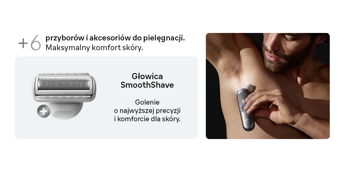 Trymer BRAUN Seria 7 BG7550 napis plus 6 przyborów i akcesoriów do pielęgnacji maksymalny komfort skóry głowica smoothshave golenie o najwyższej precyzyji i komforcie dla skóry