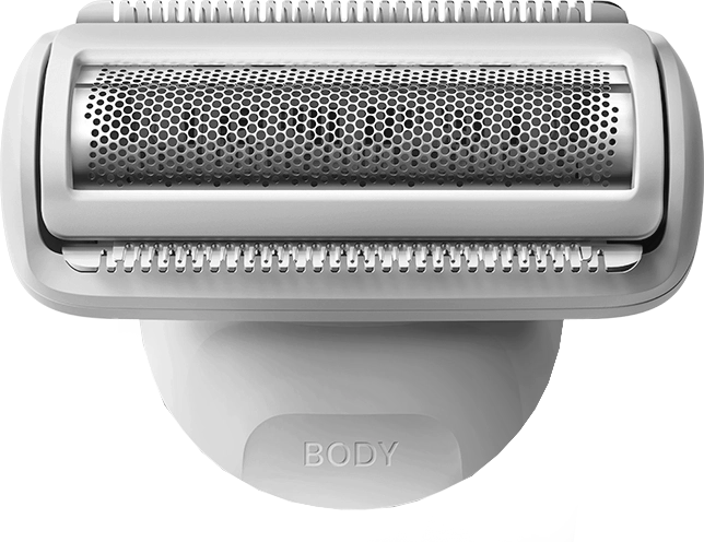 Wymienna głowica goląca z folią do pielęgnacji ciała z napisem BODY.