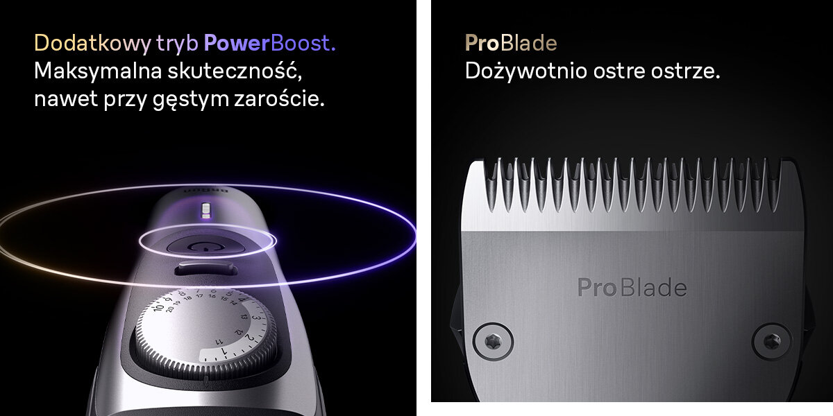 Trymer BRAUN Seria 9 BT9520 dodatkowy tryb power boost maksymalna skutrczność nawet przy gęstym zaroście pro blade dożywotnio ostre ostrze