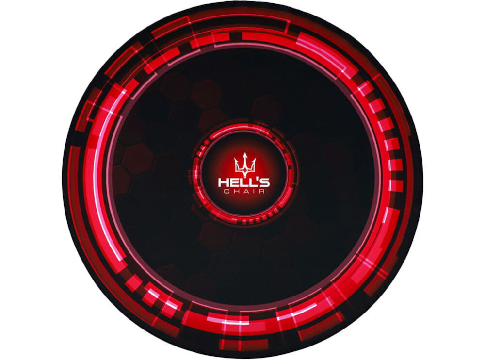 Mata pod fotel HELL'S CHAIR Rainbow Czarno-czerwony prezentacja maty na białym tle poliester do zastosowań gamingowych codzienne użytkowanie