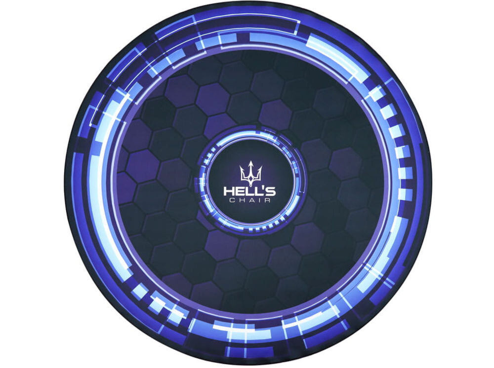 Mata pod fotel HELL'S CHAIR Rainbow Niebieski prezentacja maty na białym tle poliester do zastosowań gamingowych codzienne użytkowanie