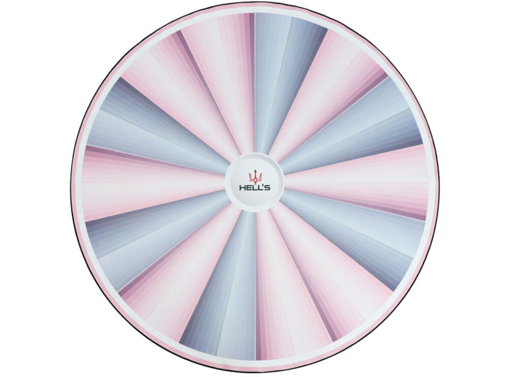 Mata pod fotel HELL'S CHAIR Rainbow Szaro-różowy prezentacja maty na białym tle poliester do zastosowań gamingowych codzienne użytkowanie