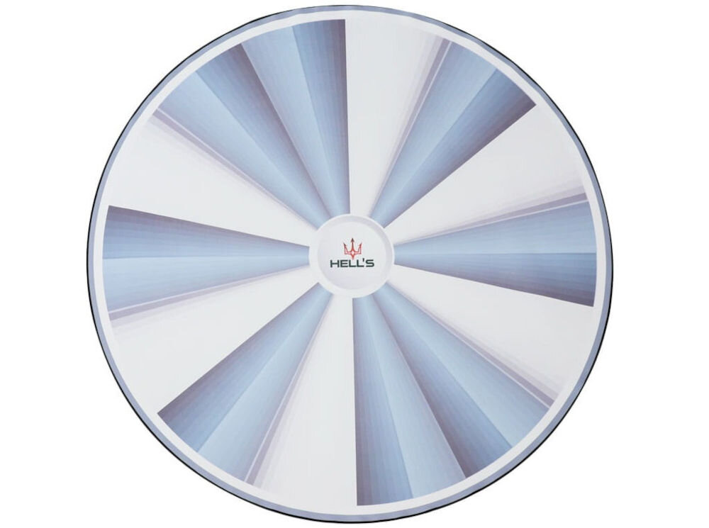 Mata pod fotel HELL'S CHAIR Rainbow Biało-szary prezentacja maty na białym tle poliester do zastosowań gamingowych codzienne użytkowanie