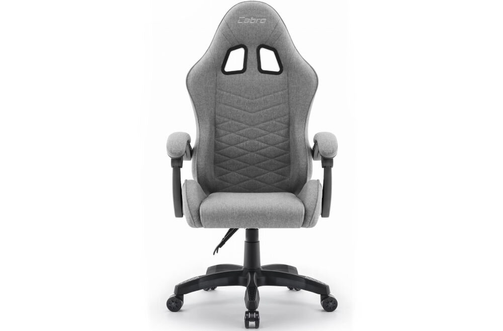 Fotel CABRO C500 Ciemnoszary prezentacja fotela na jasnym tle od przodu fotel gamingowy z dopasowanymi wymiarami do biurka