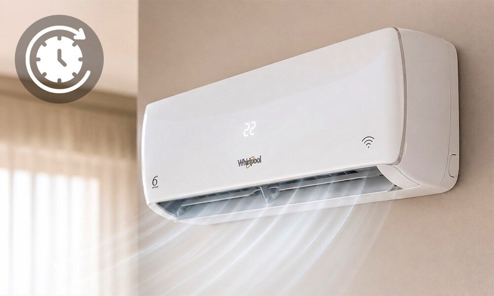 Klimatyzator Split, Pompa ciepła powietrze - powietrze WHIRLPOOL SPICR318WFI zdjęcie lifestyle Oszczędność energii Klasa energetyczna chłodzenia A++ klasa energetyczna grzania A+ tryb oszczędzania energii